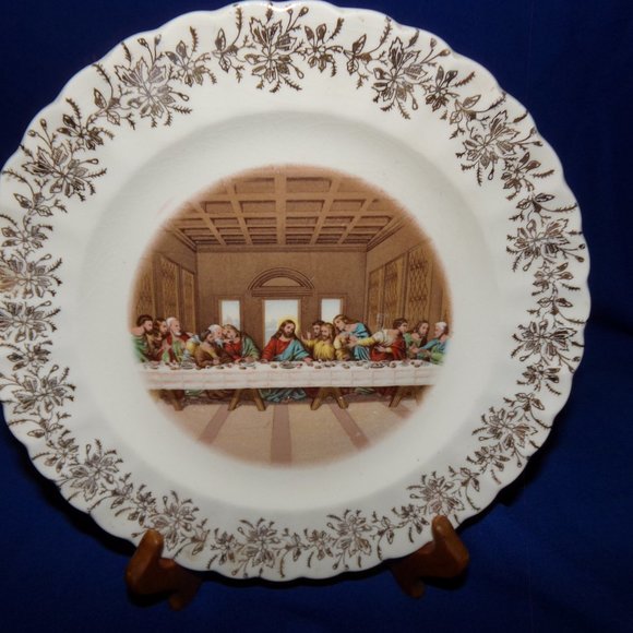 Vintage Last Supper Lords Supper 23k Gold First Edition Collector Plate - 9.5 In - Picture 1 of 4